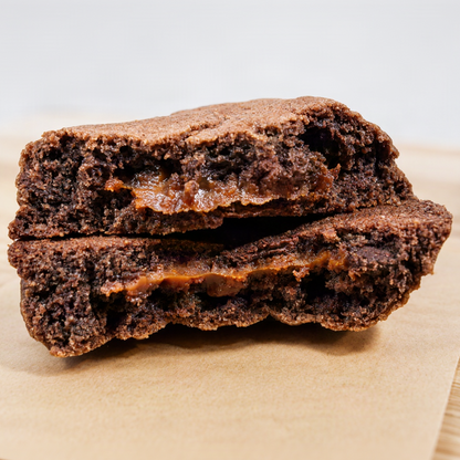 Two Halfs of the Molten Dulce Chocolate chip Cookie
